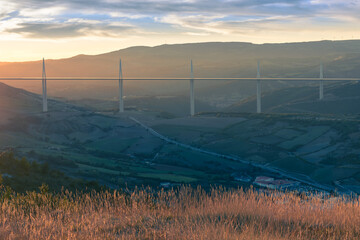 Obraz premium Spectacular View at Millau bridge in France city famous landmark 