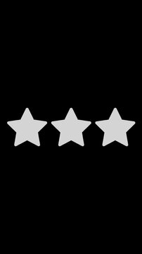Three White Stars on Black Background Minimalist Symbolic Abstract minimalist symbolic abstract stars