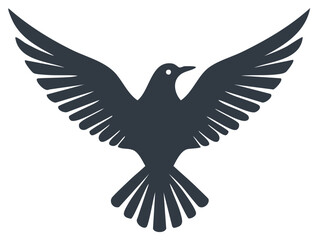 Obraz premium Silhouette of a bird spreading its wings in a display of freedom.