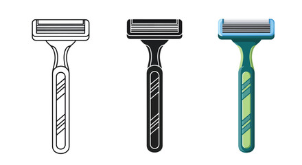 Modern Electric Razor Icons Set with Stylish Designs - Minimalist, flat icon, outline, glyph, linear, clipart, sticker - Vector icon set - Glyph icon