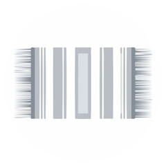 Obraz premium Minimalist bath mat with fringe design bathroom floor covering in light gray shades