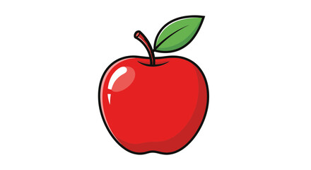 Fototapeta premium A shiny red apple fruit.