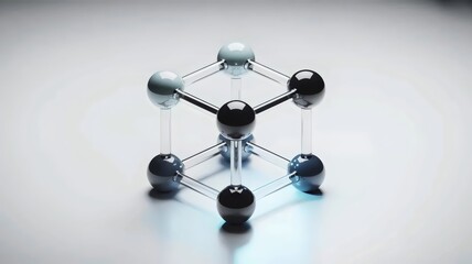 3D molecular nodes connected in square lattice &ndash; Perfect for atomic research, material science, or chemical engineering.