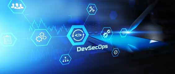Fototapeta na wymiar DevSecOps Implementation with Integrated Security and Automation on Digital Platform.