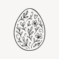 Fototapeta premium Floral Easter egg illustration design.