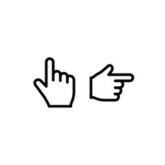 Obraz premium Two hand gestures indicating direction and selection in minimal design 
