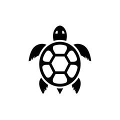 Obraz premium Black Silhouette of a Turtle Graphic Design.