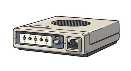 Obraz premium Retro Gaming Console Front View Illustration.