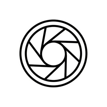 Camera Aperture Shutter Icon Illustration.