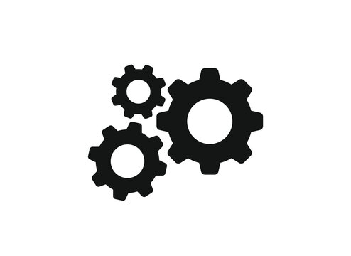 Settings icon.  Wheel icon vector illustration. Three gear on isolated background. 