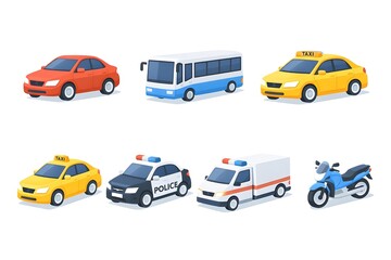 Fototapeta premium set of cars