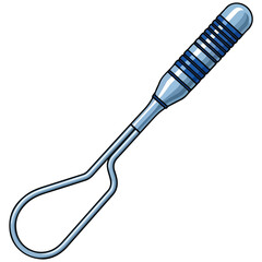 Naklejka premium silver navy blue tongue scraper cartoon vector illustration