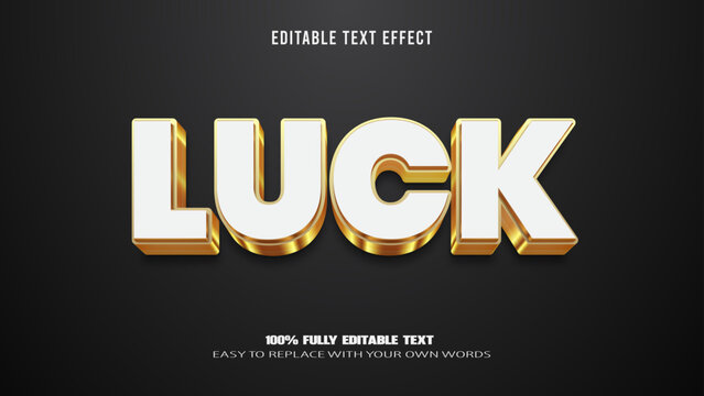luck editable text effect 3d text premium