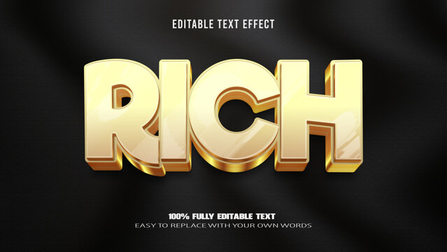 rich editable text effect 3d text premium