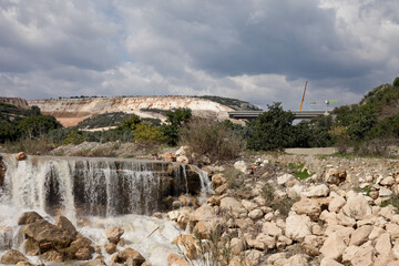 waterfall and bridge construction i