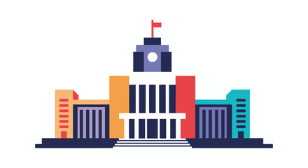 Obraz premium Colorful illustration of a government building on a white background
