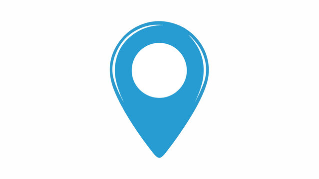 Blue Map Pin Icon Symbol.