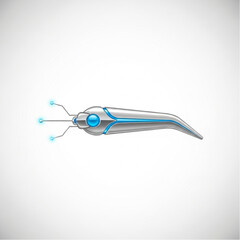 Futuristic Drone with Blue Accents.