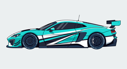 Naklejka premium flat illustration of racing car