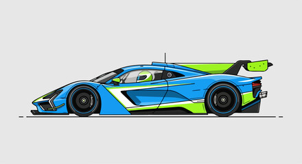 Obraz premium flat illustration of racing car