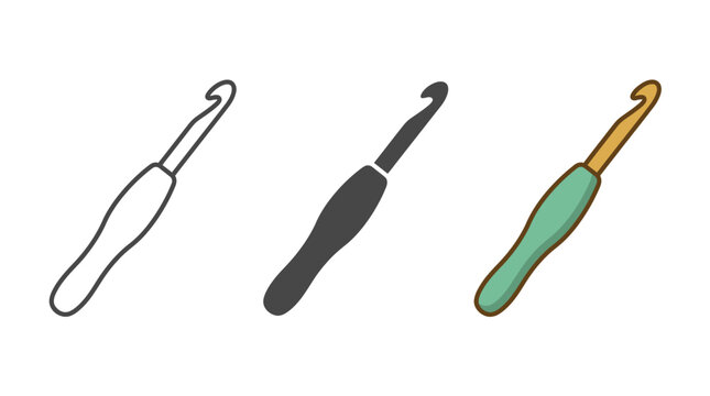 Crochet Hooks in Black, White, and Green