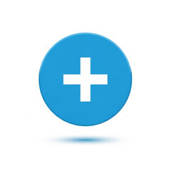Fototapeta premium Blue Circle with White Cross Symbol.