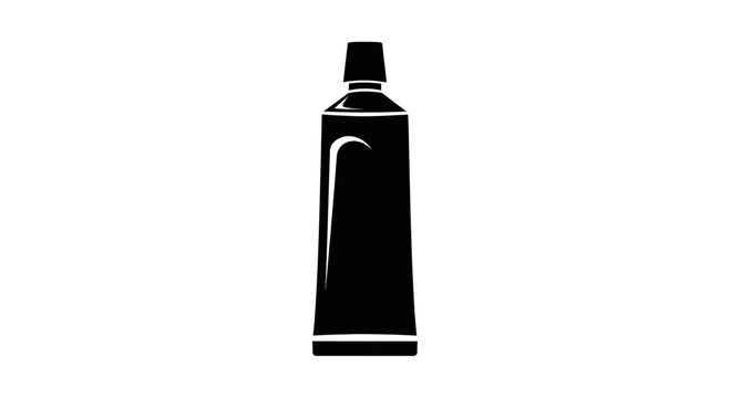 Black and White Silhouette of a Toothpaste Tube