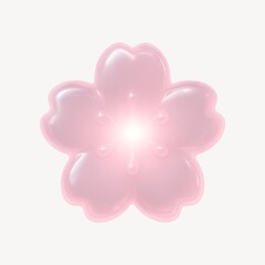 Glossy pink cherry blossom illustration.