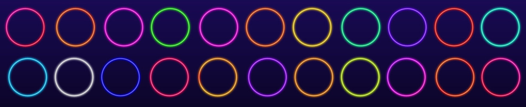 Multicolor neon outline with flowing luminous streaks vector