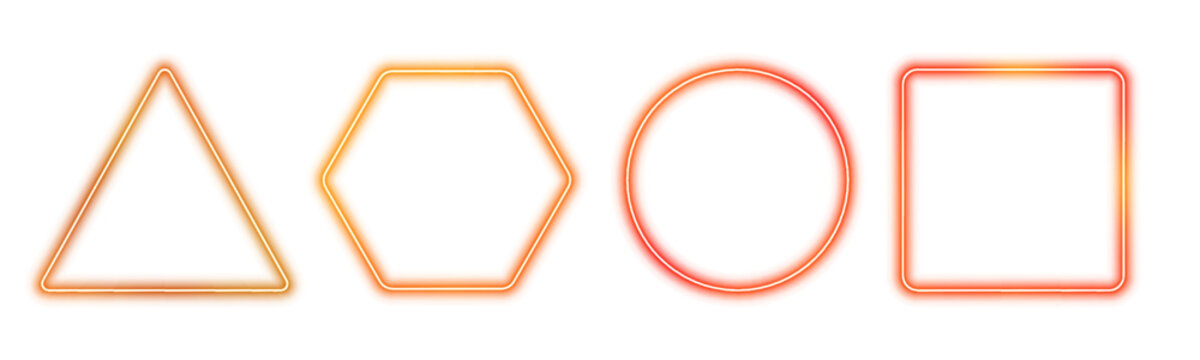 Vibrant neon outline with dynamic multicolor light vector