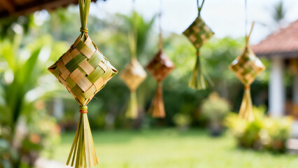 Traditional Ketupat Decoration for Ramadan and Eid