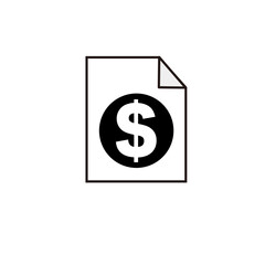 Obraz premium ドルマーク付き書類アイコン 請求書や会計書類