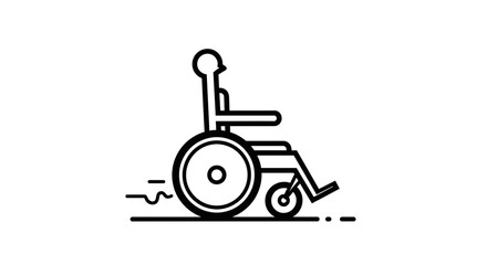 Person in Wheelchair Icon Moving Fast, Disability Mobility Symbol, Accessible Transportation