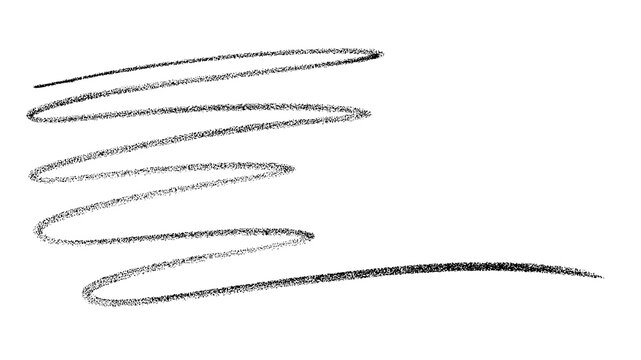 Black Pencil Scribble Lines Set Isolated on White Background, Hand Drawn Sketch Strokes, Abstract Doodle Marks, Rough Charcoal Style Curved Lines for Design, Annotation, Highlight, Underline.