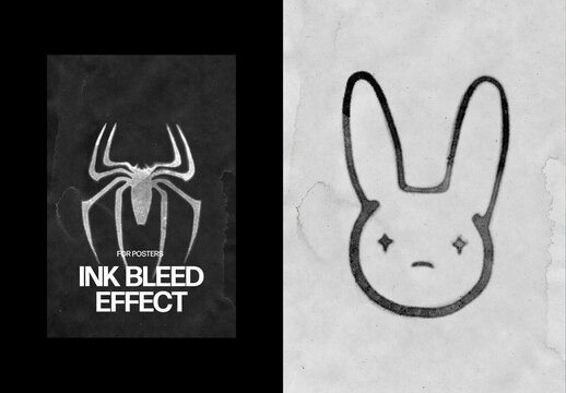 Ink Bleed Poster Effect Mockup
