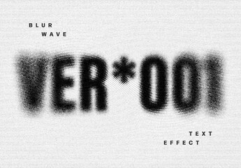 Blur Wave Text Effect Mockup