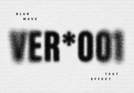 Blur Wave Text Effect Mockup