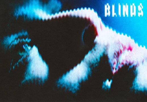 Blinds Distort Photo Effect Mockup
