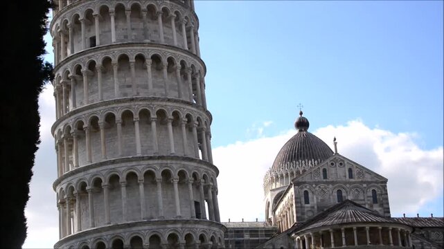 Pisa. Italy,Piazza dei Miracoli, listed among the UNESCO World Heritage Sites since 1987, is where you can admire the four monuments that form the centre of the city's religious life, called miracles
