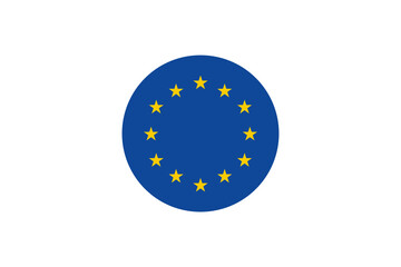 European Union flag circle with yellow stars icon