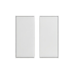 Two gray rectangles side by side isolated on transparent background