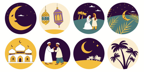 A vibrant and diverse collection of celestial bodies and space-related objects © Icon Set