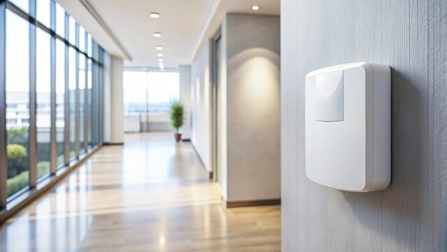 Modern White Intruder Alarm Device on Wall