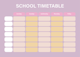 school timetable weekly for students © Sofiia