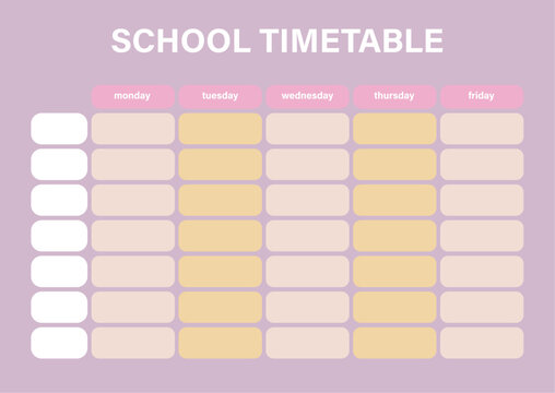 school timetable weekly for students