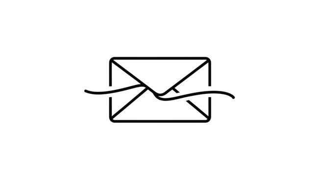 Email icon with a knot, symbolizing communication challenges, blocked messages, or complex correspondence.