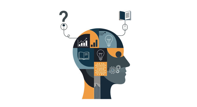 Thinking person with question mark.