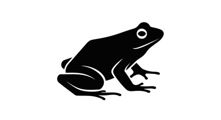 Fototapeta premium Black silhouette of a frog.