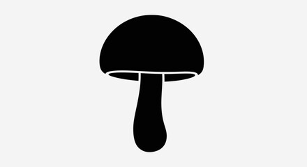 Black mushroom silhouette simple icon. © MUHRODIN