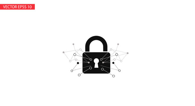 Black padlock with keyhole security.